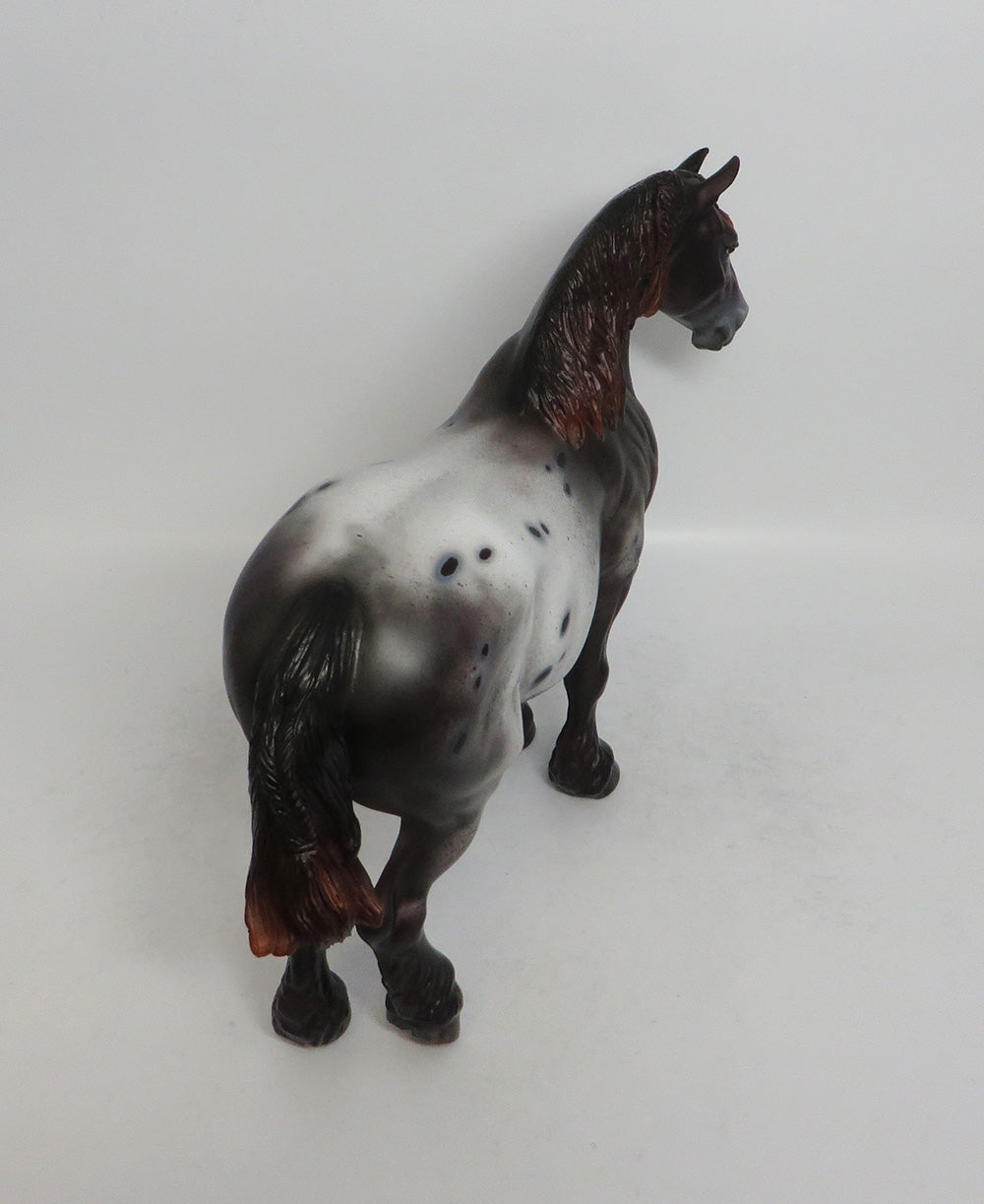 HOPI-OOAK MULBERRY GREY APPALOOSA HEAVY DRAFT MARE MODEL HORSE BY DAWN QUICK 5/11/18