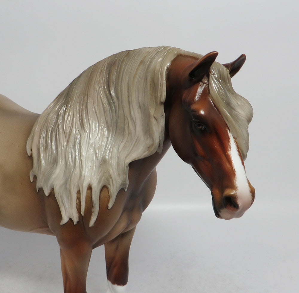LORETTA LYNN-OOAK CHESTNUT GOING GREY DRAFT MARE BUNNY!! BY KEIM!-RAFFLE!!