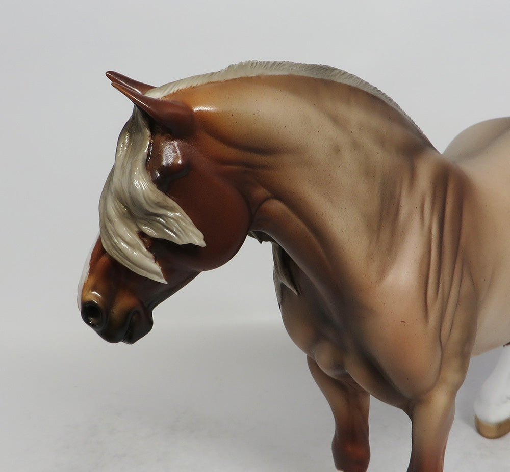 LORETTA LYNN-OOAK CHESTNUT GOING GREY DRAFT MARE BUNNY!! BY KEIM!-RAFFLE!!