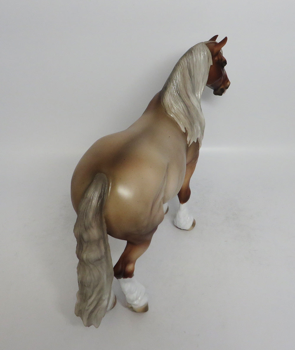 LORETTA LYNN-OOAK CHESTNUT GOING GREY DRAFT MARE BUNNY!! BY KEIM!-RAFFLE!!