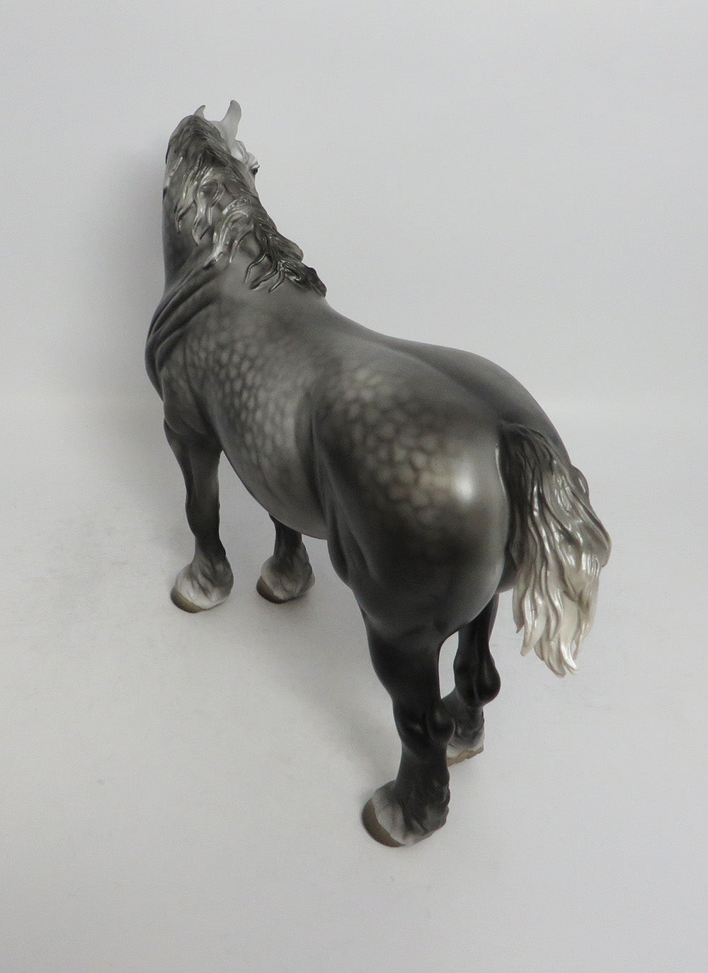 ANNIE OAKLEY - OOAK DARK DAPPLE GREY BUNNY HEAVY DRAFT MODEL HORSE SHCF2018