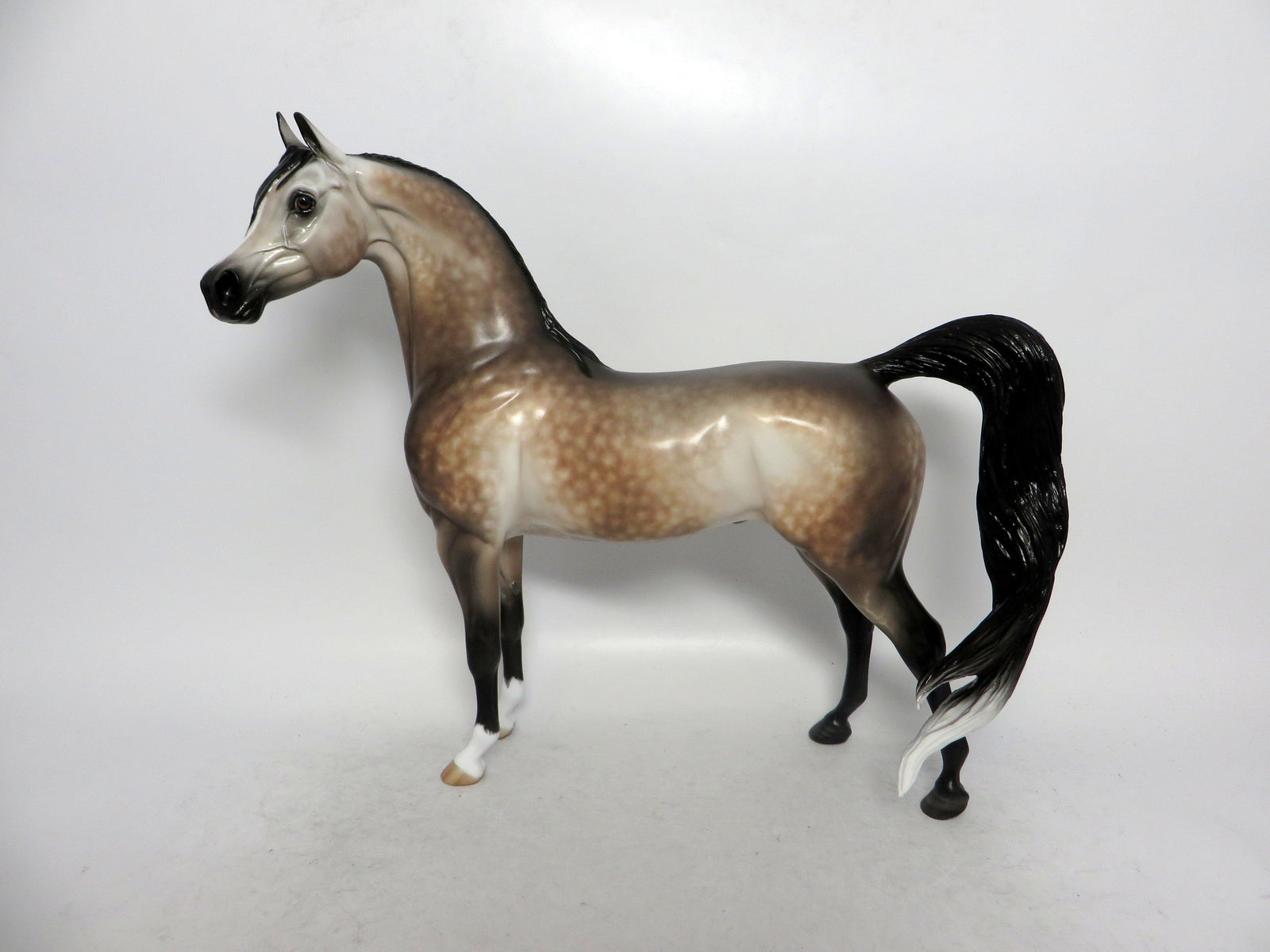 YOU BET YOUR LIFE-OOAK-BAY GOING GREY ARABIAN MODEL HORSE-1/10/19