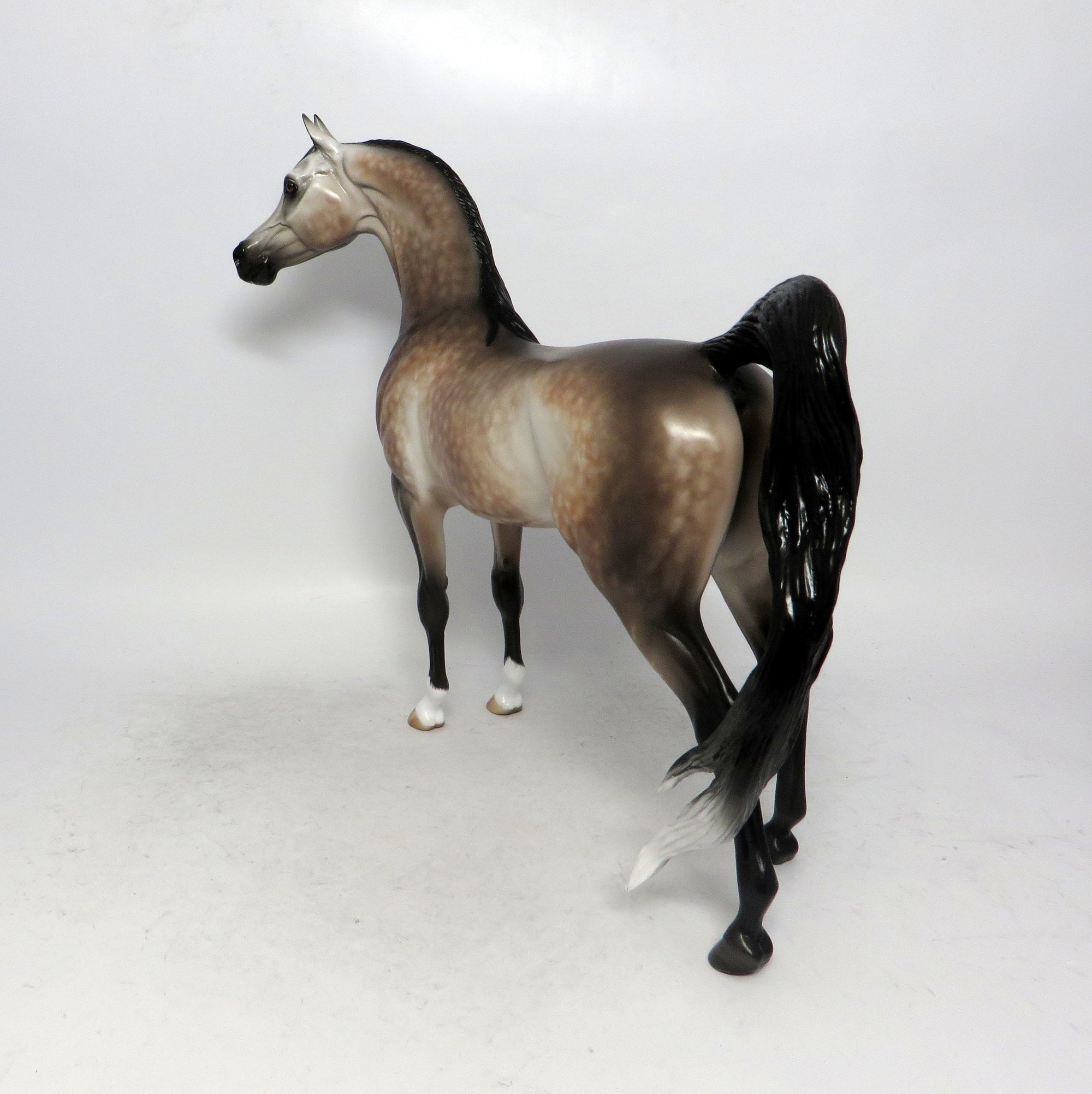 YOU BET YOUR LIFE-OOAK-BAY GOING GREY ARABIAN MODEL HORSE-1/10/19