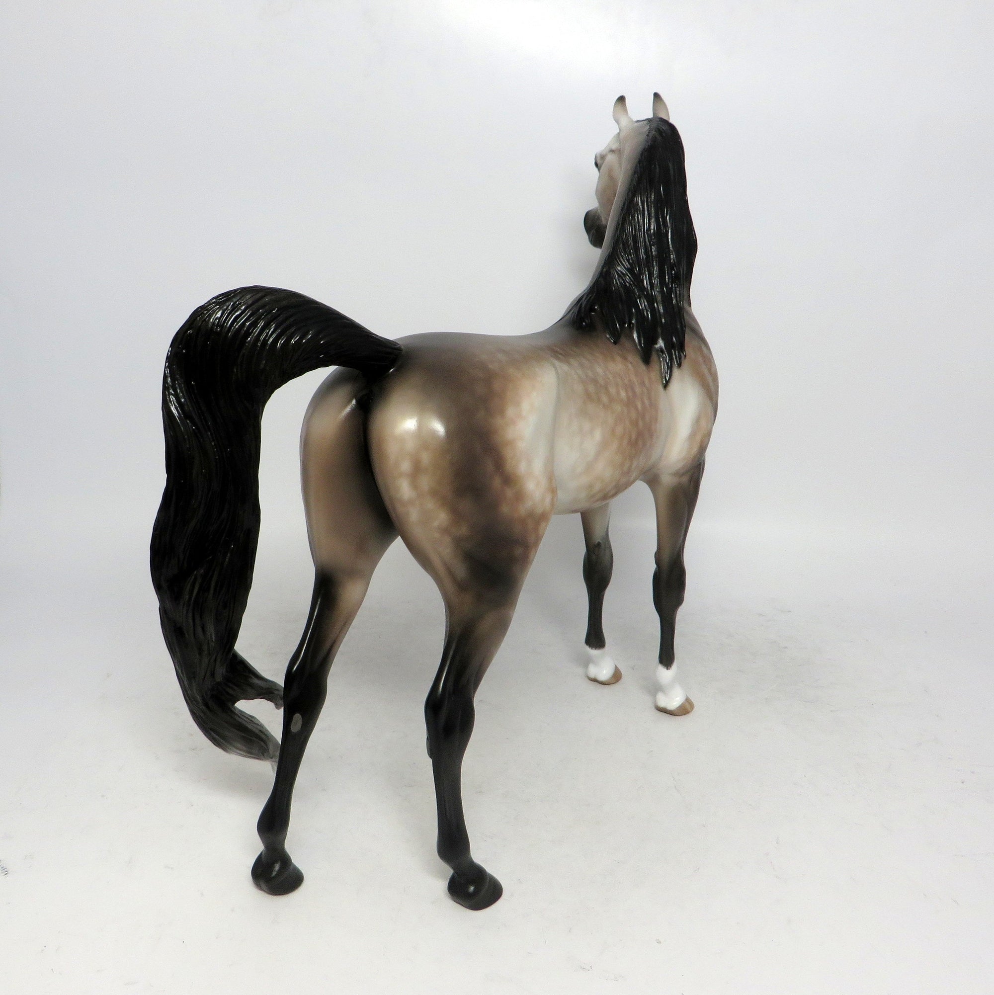 YOU BET YOUR LIFE-OOAK-BAY GOING GREY ARABIAN MODEL HORSE-1/10/19