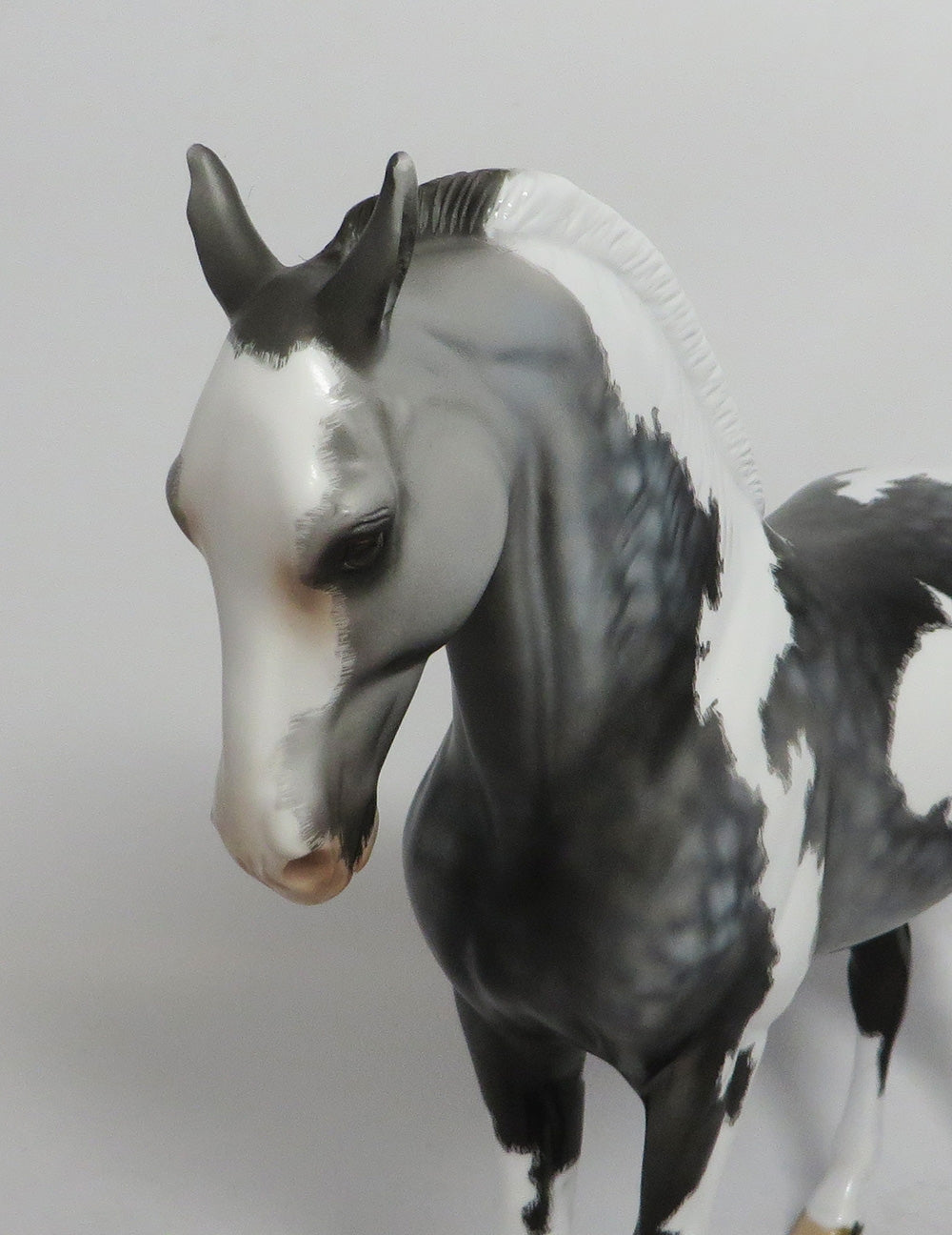 SCADIA-OOAK STAR DAPPLE GREY PINTO ANDALUSIAN MODEL HORSE BY DAWN QUICK 5/18/18