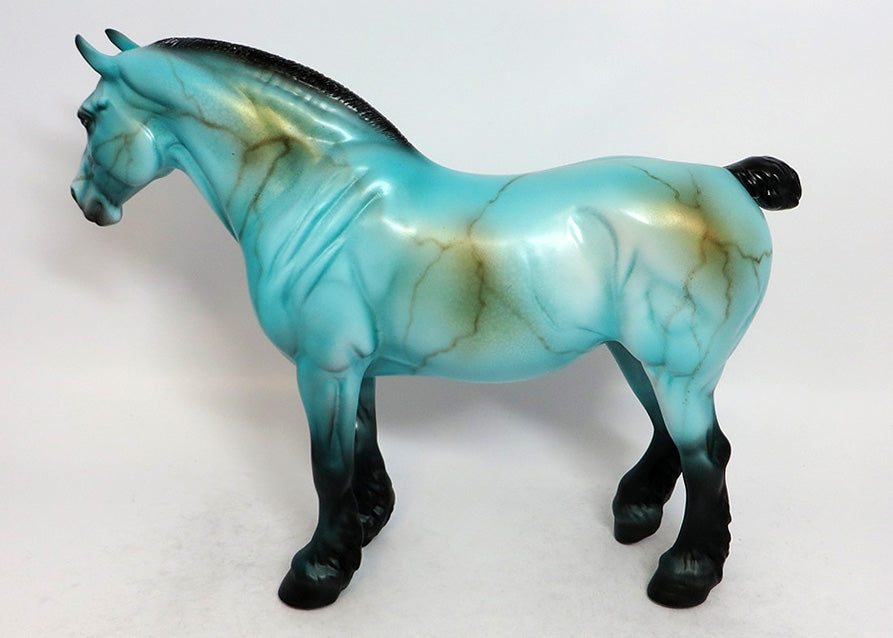 FALLEN SKY- TURQUOISE PRECIOUS STONE BUNNY DRAFT MODEL HORSE EQUILOCITY 2018