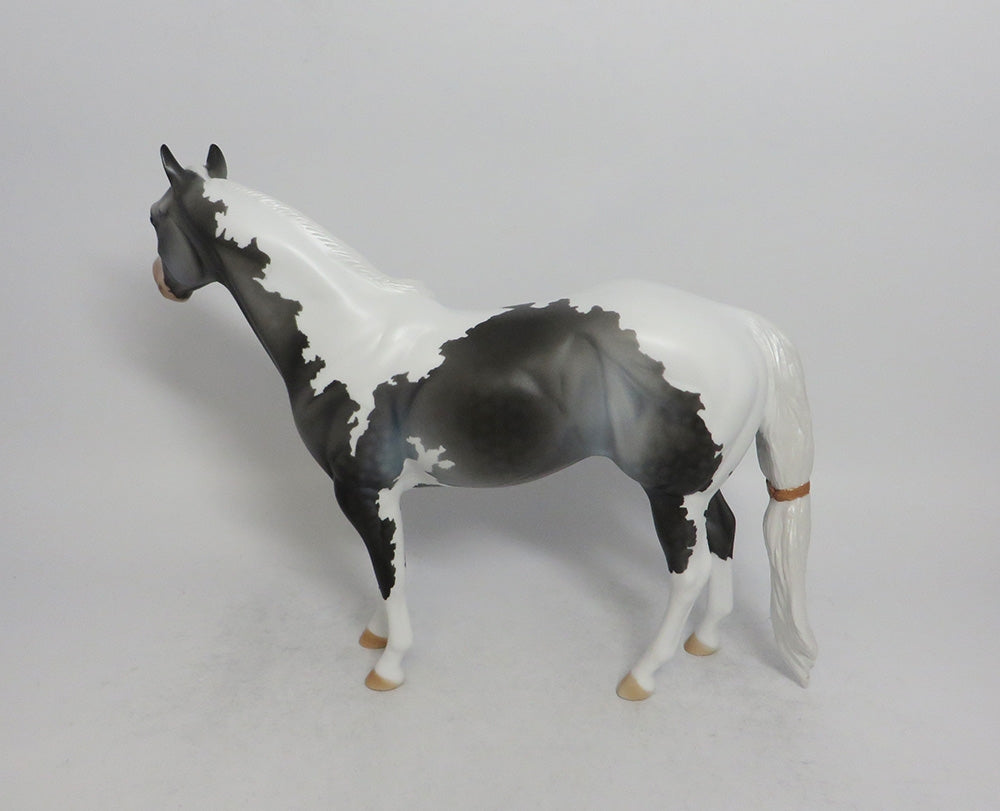 BOBBLES AND BOWS~OOAK DAPPLE GREY PINTO ISH MODEL HORSE BY DAWN QUICK 5/17/18