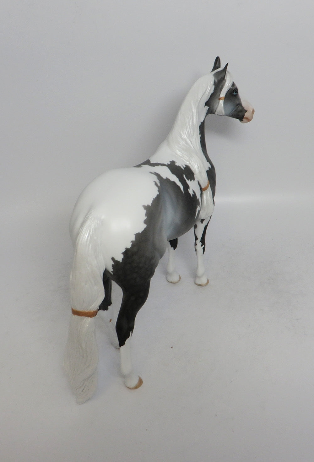 BOBBLES AND BOWS~OOAK DAPPLE GREY PINTO ISH MODEL HORSE BY DAWN QUICK 5/17/18
