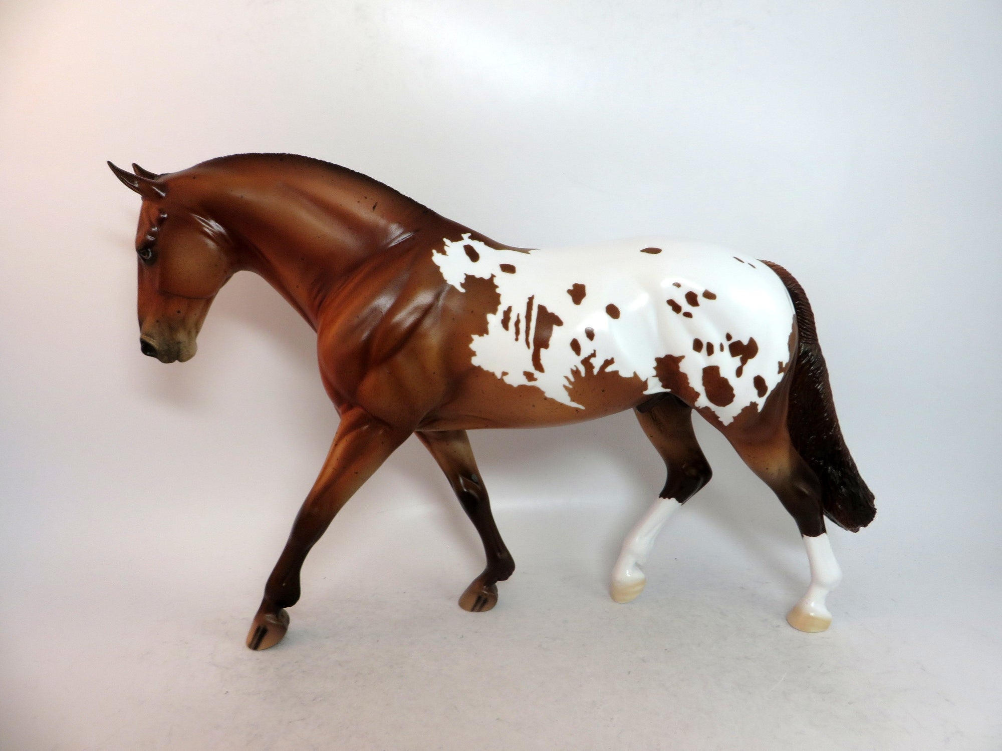 LONGEST YARD-LE-7 CHESTNUT APPALOOSA IRISH DRAFT MODEL HORSE SB 2019