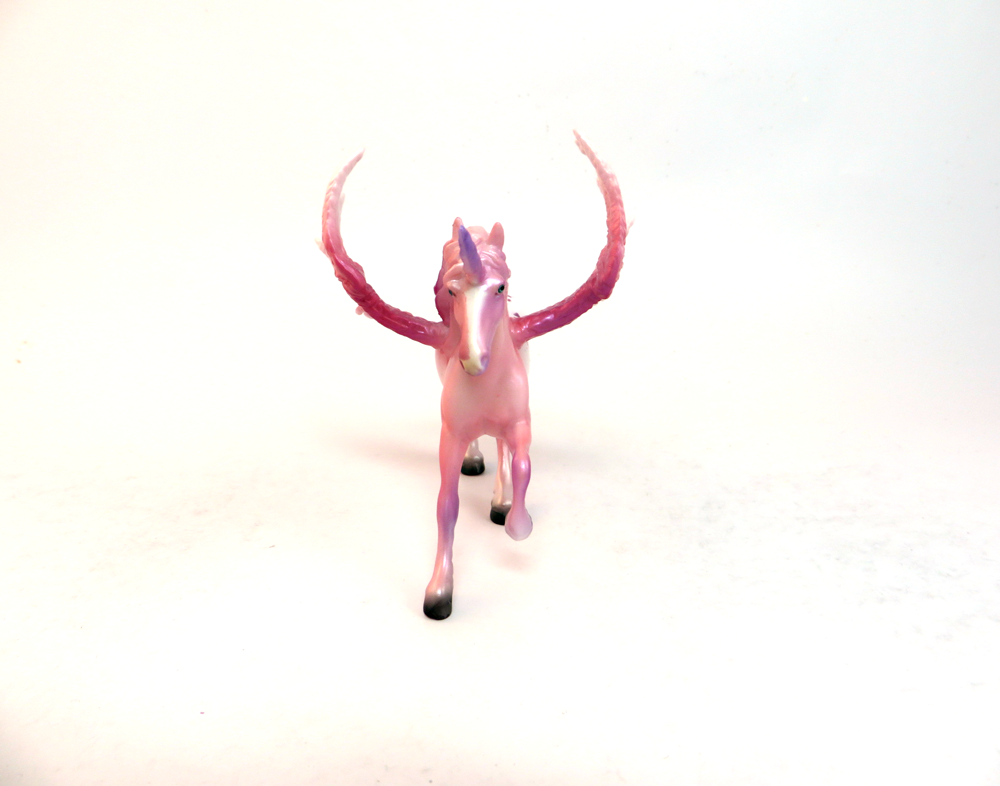 ALL MINE-OOAK-PEGACHIP VALENTINE DECORATOR PEARL AND PINK APPY PURPLE HORN- SB 19