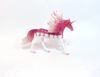 SWEET CHEEKS- OOAK- PEGACHIP VALENTINE DECORATOR PINK AND WHITE HEARTS PINK HORN- SB 19