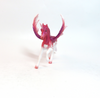 SWEET CHEEKS- OOAK- PEGACHIP VALENTINE DECORATOR PINK AND WHITE HEARTS PINK HORN- SB 19