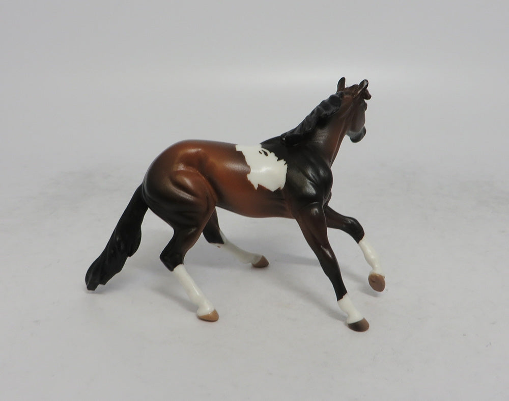 DIANA &amp; TREVOR - OOAK BAY PINTO CUTTER AND BROWN CALF CHIP MODEL HORSE 5/18/18