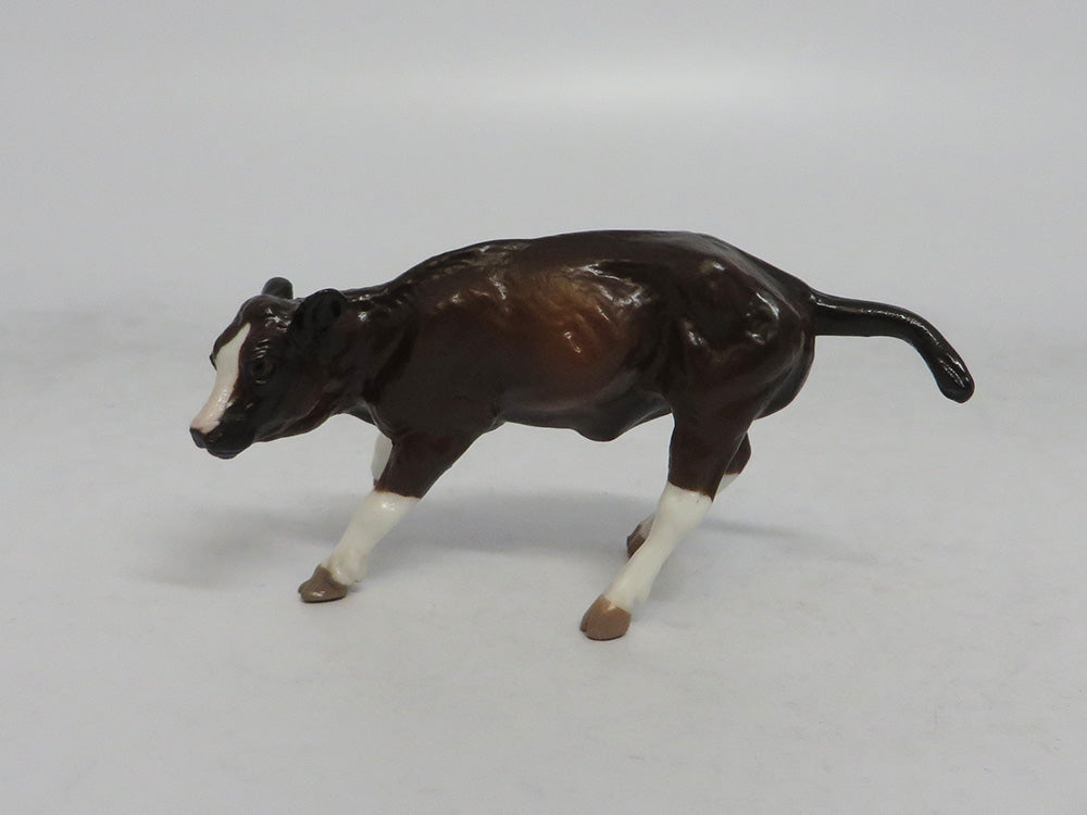 DIANA &amp; TREVOR - OOAK BAY PINTO CUTTER AND BROWN CALF CHIP MODEL HORSE 5/18/18