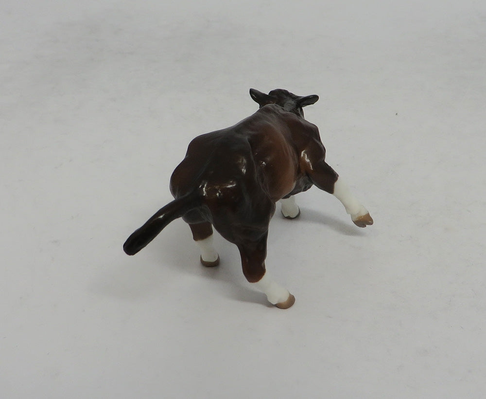 DIANA &amp; TREVOR - OOAK BAY PINTO CUTTER AND BROWN CALF CHIP MODEL HORSE 5/18/18