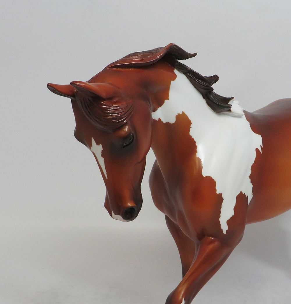 ICARUS-LE-3 CHESTNUT PINTO THOROUGHBRED MODEL HORSE BY EMMA JEZEK 5/18/18