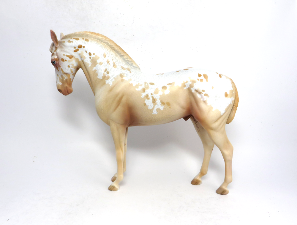PEACHES AND CREAM-OOAK- PALOMINO APPALOOSA CUSTOM ANDALUSIAN MODEL HORSE BY DAWN QUICK SB 19