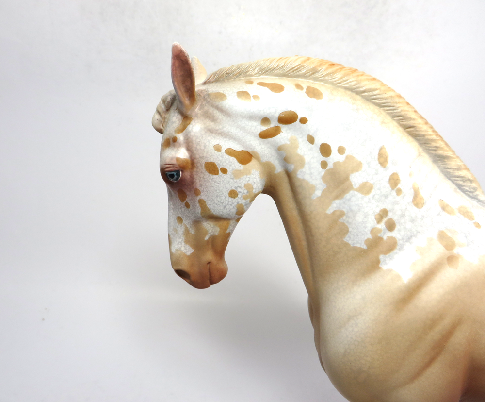 PEACHES AND CREAM-OOAK- PALOMINO APPALOOSA CUSTOM ANDALUSIAN MODEL HORSE BY DAWN QUICK SB 19