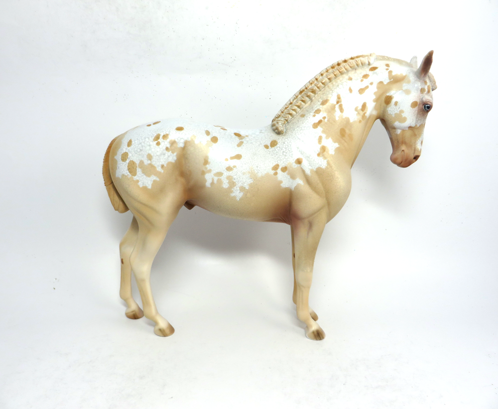 PEACHES AND CREAM-OOAK- PALOMINO APPALOOSA CUSTOM ANDALUSIAN MODEL HORSE BY DAWN QUICK SB 19