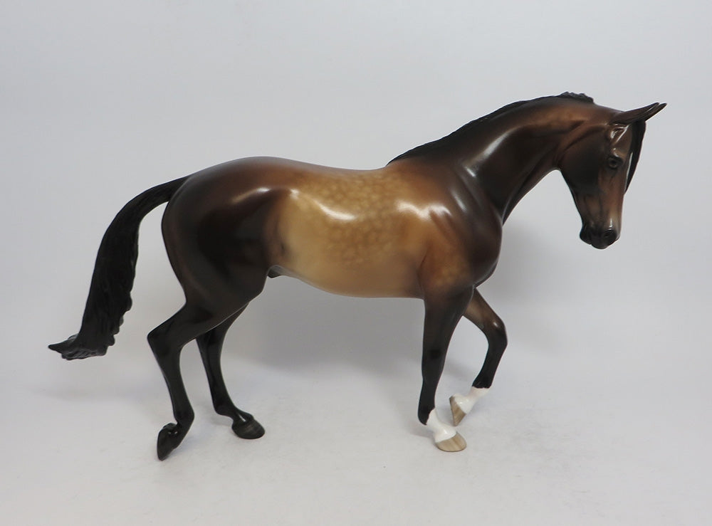 UPDATED-BABKA-OOAK-DAPPLE GOLDEN BAY THOROUGHBRED MODEL HORSE BY SHERYL LEISURE 5/25/18