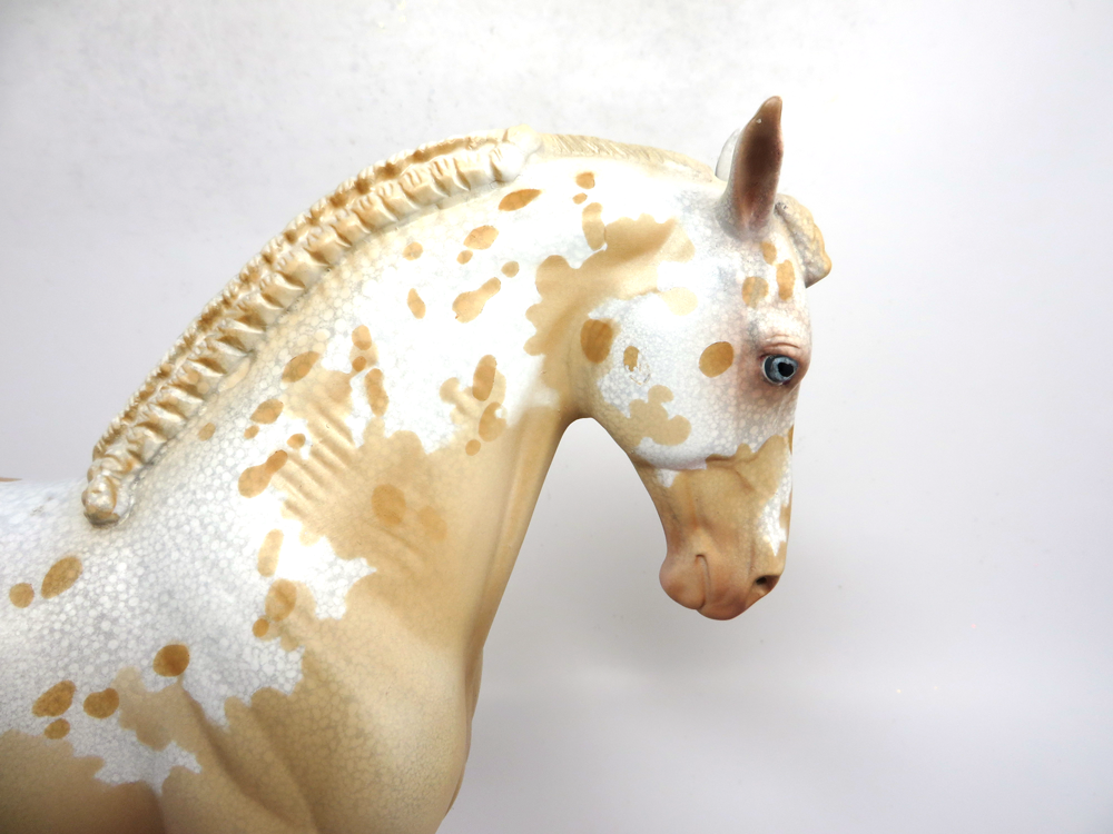 PEACHES AND CREAM-OOAK- PALOMINO APPALOOSA CUSTOM ANDALUSIAN MODEL HORSE BY DAWN QUICK SB 19