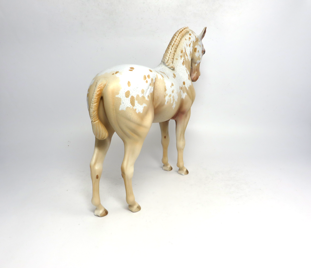 PEACHES AND CREAM-OOAK- PALOMINO APPALOOSA CUSTOM ANDALUSIAN MODEL HORSE BY DAWN QUICK SB 19