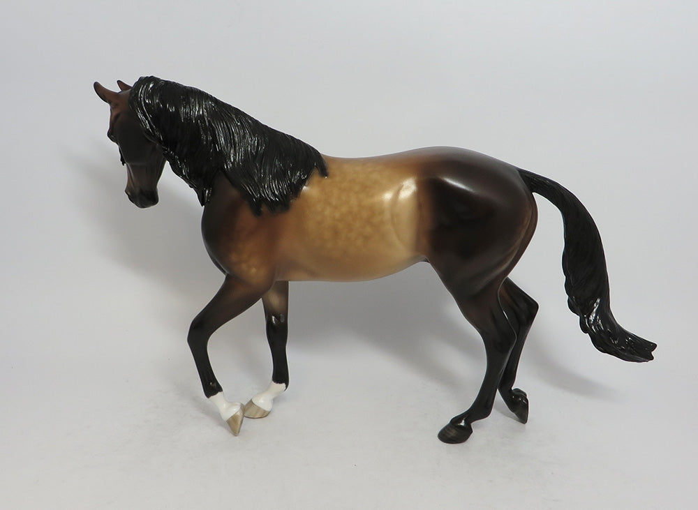 UPDATED-BABKA-OOAK-DAPPLE GOLDEN BAY THOROUGHBRED MODEL HORSE BY SHERYL LEISURE 5/25/18
