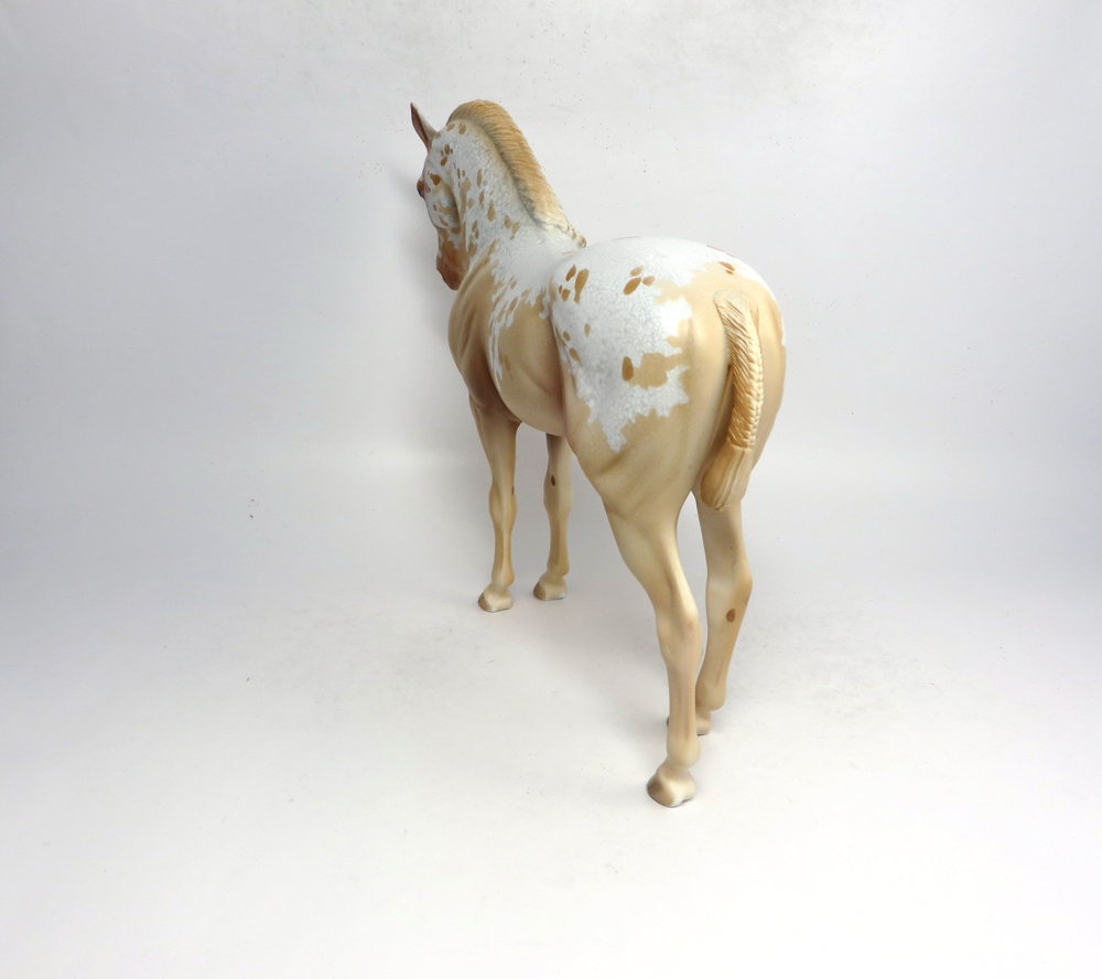 PEACHES AND CREAM-OOAK- PALOMINO APPALOOSA CUSTOM ANDALUSIAN MODEL HORSE BY DAWN QUICK SB 19