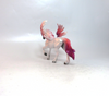 LOVE BITS--OOAK-PEGACHIP VALENTINE DECORATOR PEARL WITH FUSHCIA WINGS AND TAIL GOLD HORN MW19