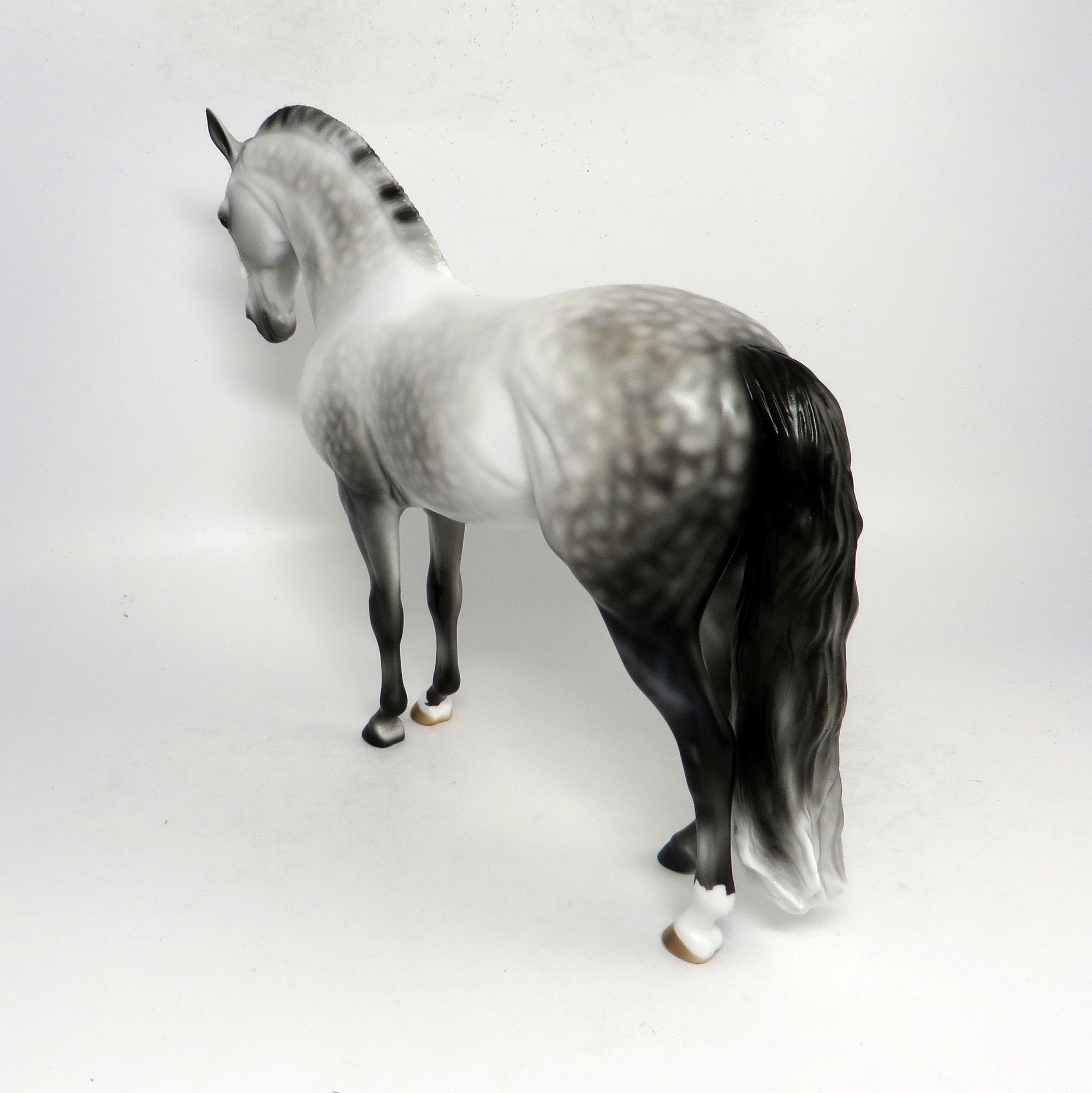 SPLASH OF CLASS-OOAK LIGHT DAPPLE GREY ANDALUSIAN MODEL HORSE 1/18/19