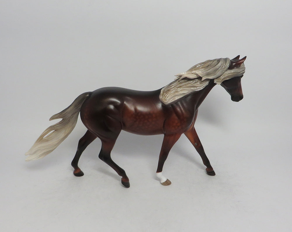 FUDGE RIPPLE-OOAK SILVER DAPPLE BAY PONY MODEL HORSE 5/25/18