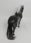 JIK JAK-OOAK STAR DAPPLE DARK GREY  ANDALUSIAN MODEL HORSE BY SHERYL LEISURE 5/25/18