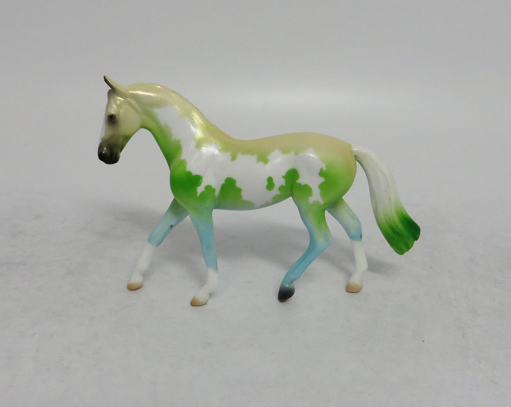 LIME SENSATION - OOAK BLUE AND GREEN PINTO DECORATOR WARMBLOOD CHIP EQ2018
