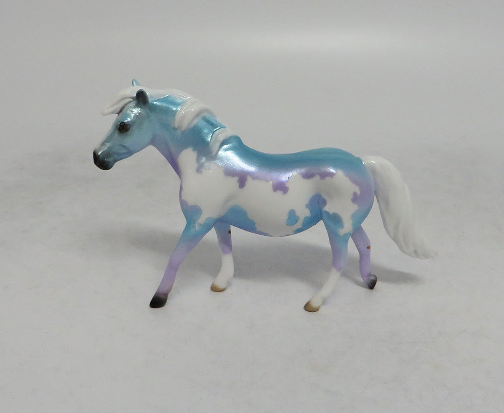 ORCHID - OOAK BLUE AND PURPLE PINTO DECORATOR PONY CHIP EQ2018