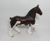 BACKDRAFT-OOAK DAPPLE BAY ETCHED PINTO TROTTING DRAFTER MODEL HORSE 6/1/18