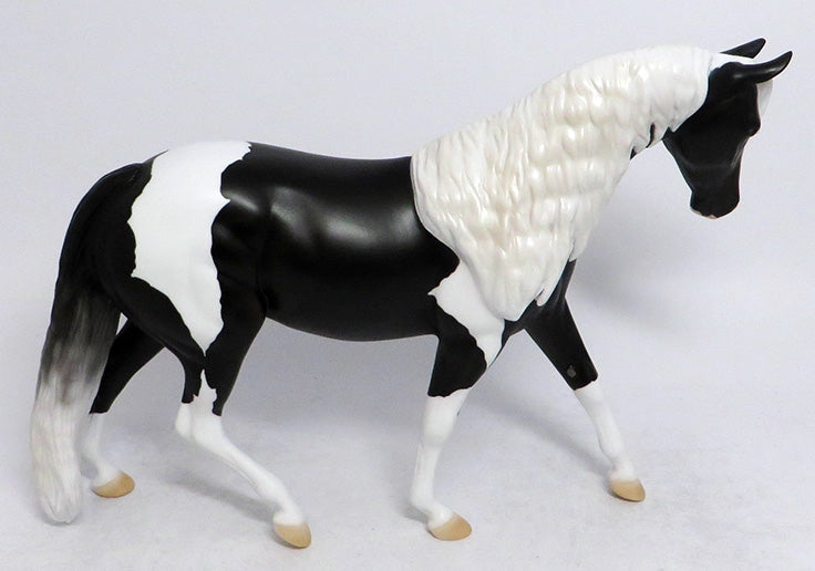 MIDGE-LE-30 BLACK PINTO PONY WITH CUSTOM MANE AND TAIL EQ 2018