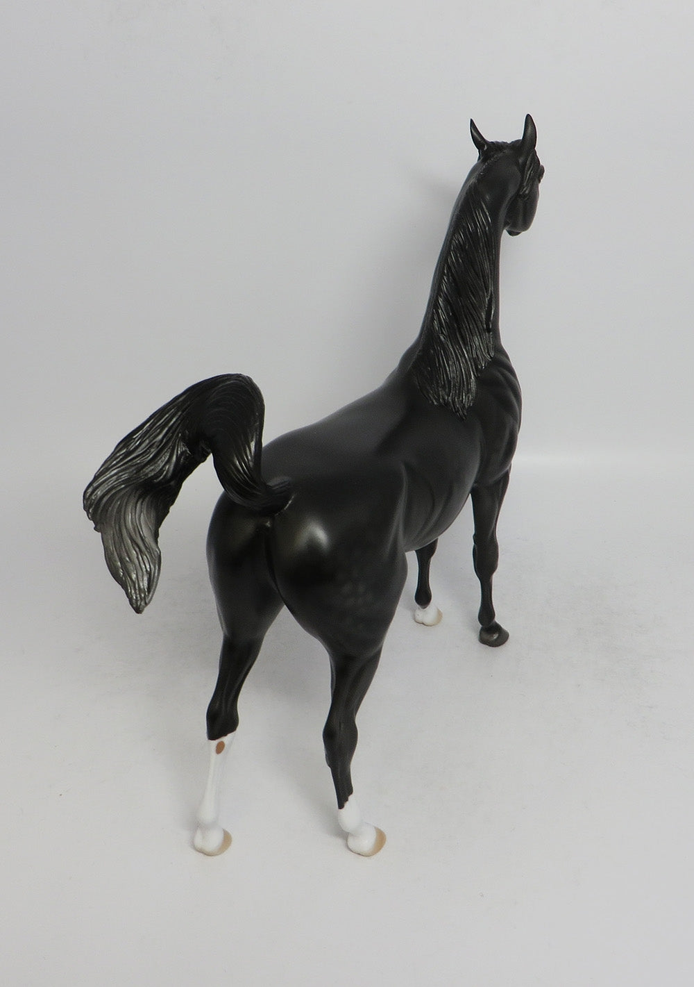 MARAUDER-OOAK DAPPLE BLACK ARABIAN MODEL HORSE BY DAWN QUICK 5/31/18