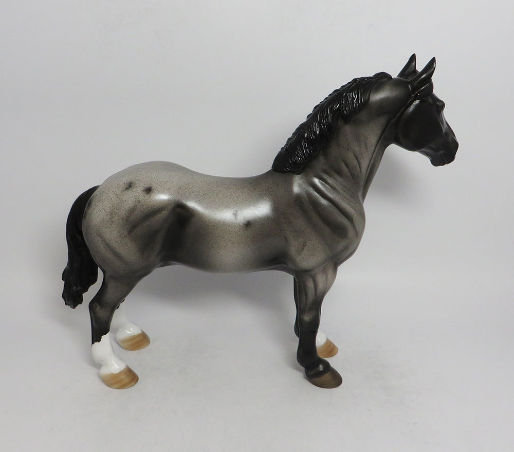 SKIPPER-OOAK BLUE ROAN STANDING DRAFT MODEL HORSE 6/1/18