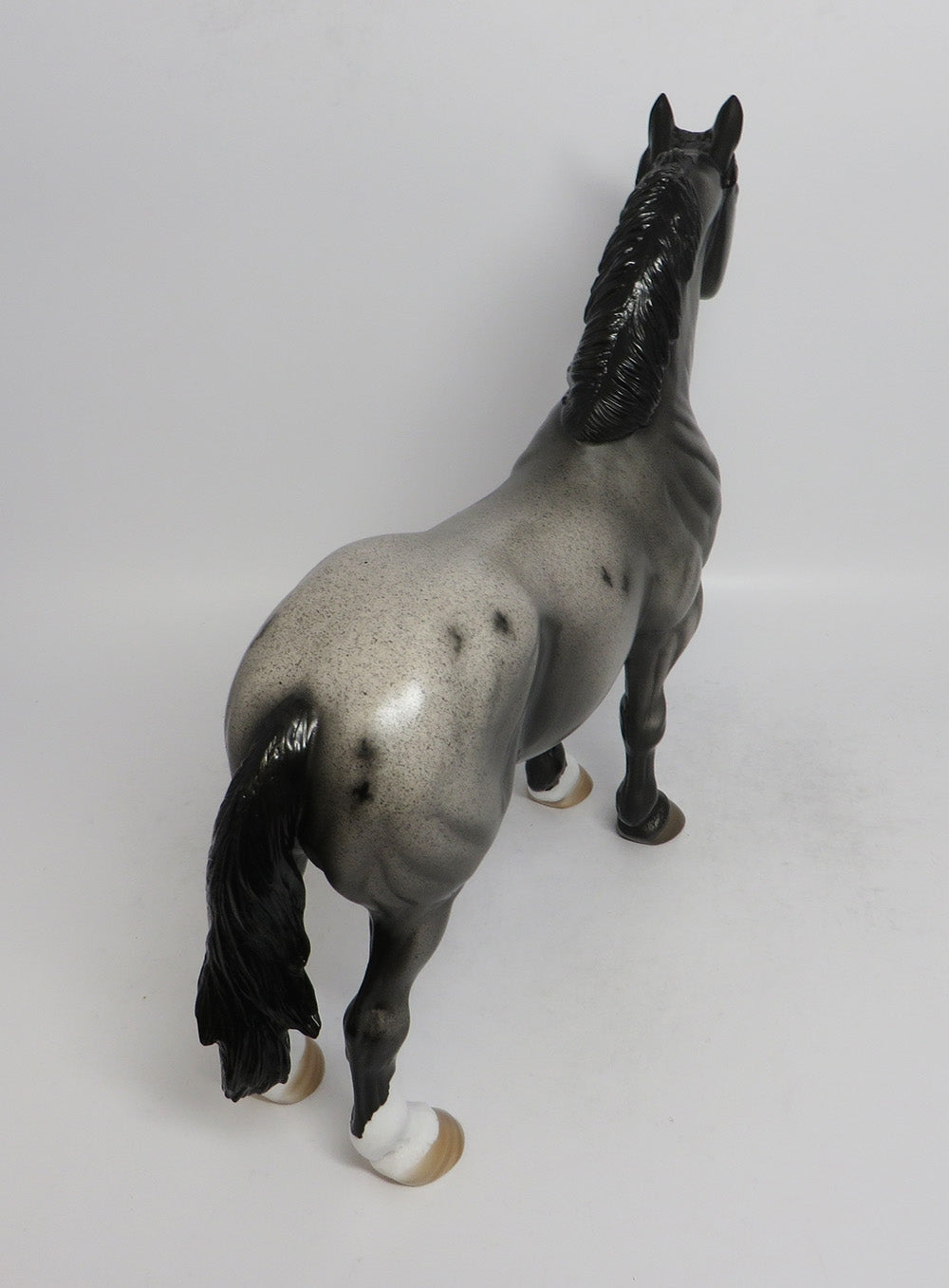 SKIPPER-OOAK BLUE ROAN STANDING DRAFT MODEL HORSE 6/1/18