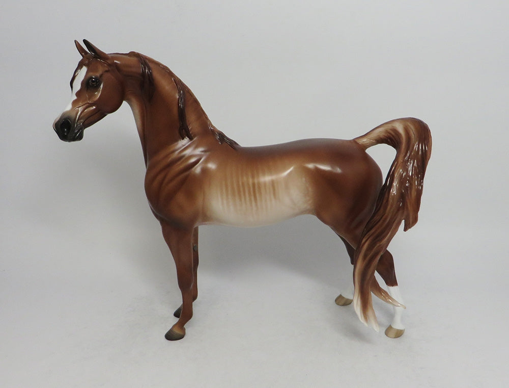 MACARON-OOAK CHESTNUT RABICANO ARABIAN MODEL HORSE BY SHERYL LEISURE 6/5/18