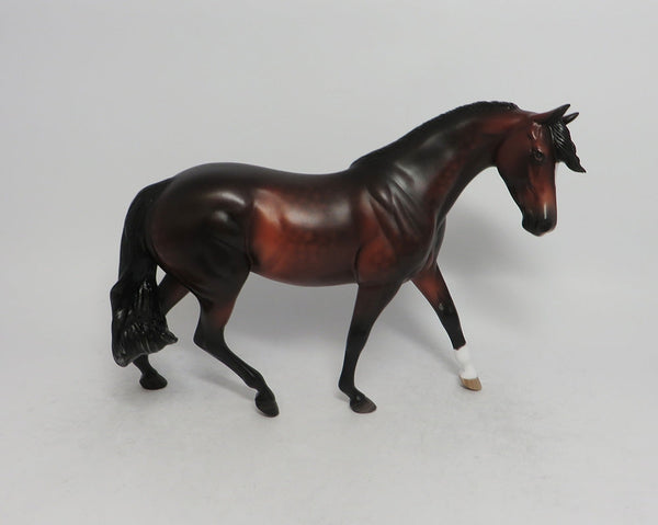 BLACK CHERRY COBBLER-OOAK STAR DAPPLE BAY PONY MODEL HORSE BY SHERYL L ...