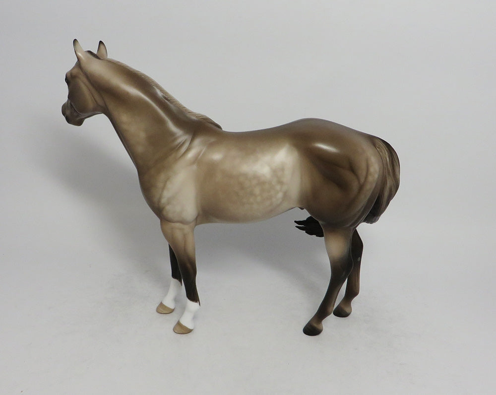 COCONUT CREAM-OOAK BUCKSKIN DUN DAPPLE ISH MODEL HORSE BY SHERYL LEISURE 6/5/18