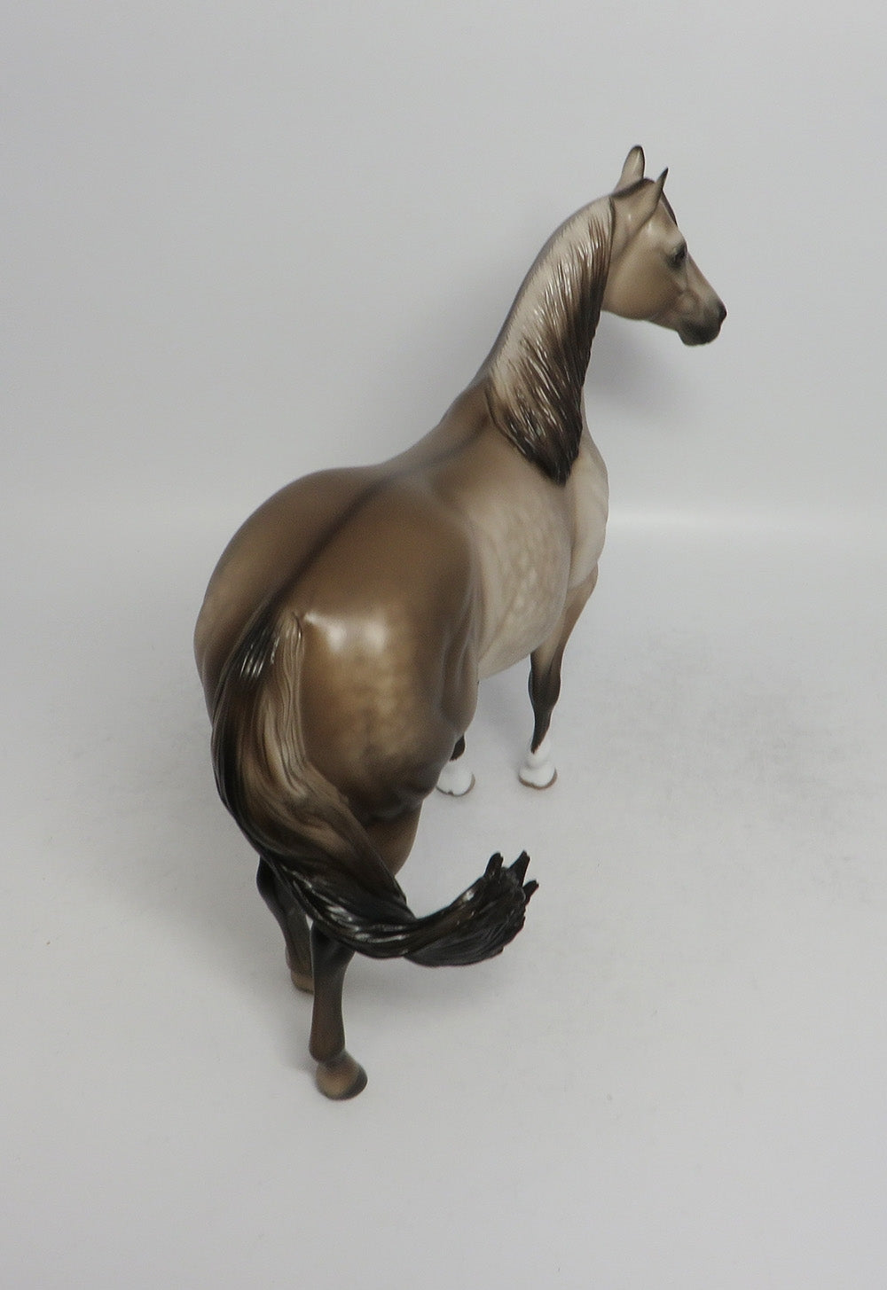 COCONUT CREAM-OOAK BUCKSKIN DUN DAPPLE ISH MODEL HORSE BY SHERYL LEISURE 6/5/18