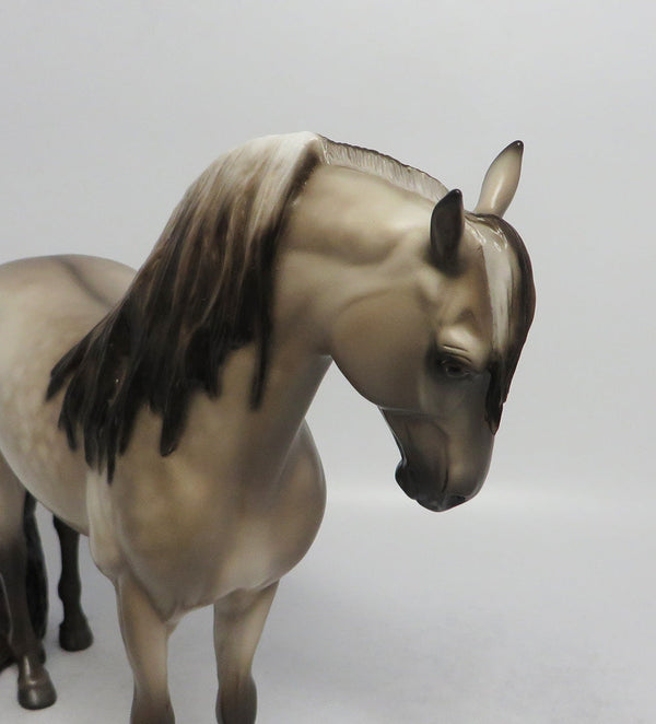 SOPAIPILLA-OOAK STAR DAPPLE BUCKSKIN ANDALUSIAN MODEL HORSE BY SHERYL ...