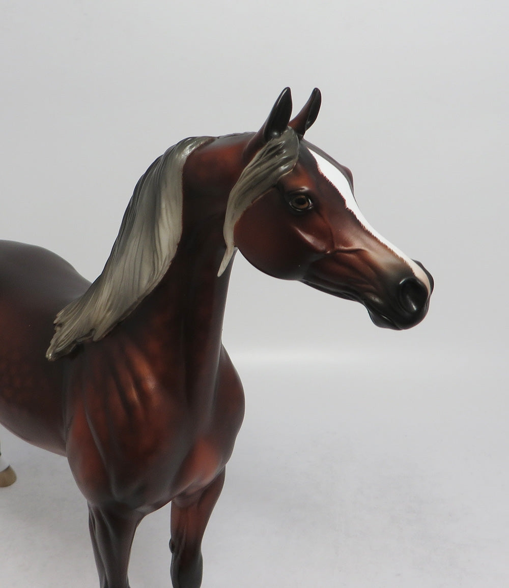 BABA AU RHUM-OOAK DAPPLE SILVER BAY ARABIAN MODEL HORSE 6/5/18