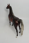 BABA AU RHUM-OOAK DAPPLE SILVER BAY ARABIAN MODEL HORSE 6/5/18