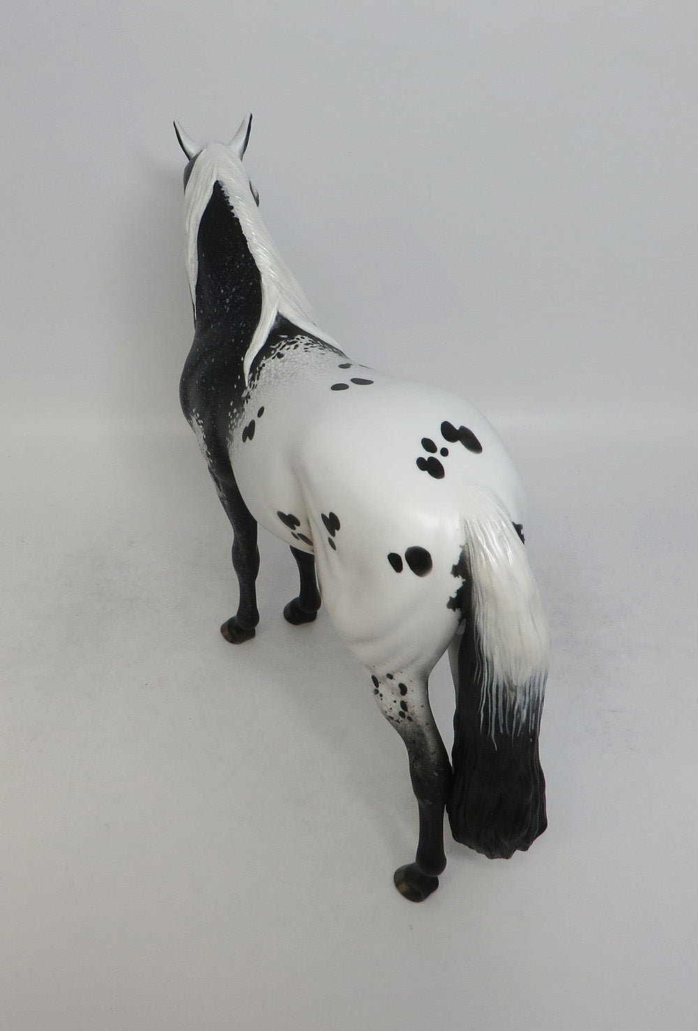 DEDIOS-OOAK BLACK PINTALOOSA ANDALSUIAN MODEL HORSE EQ 2018