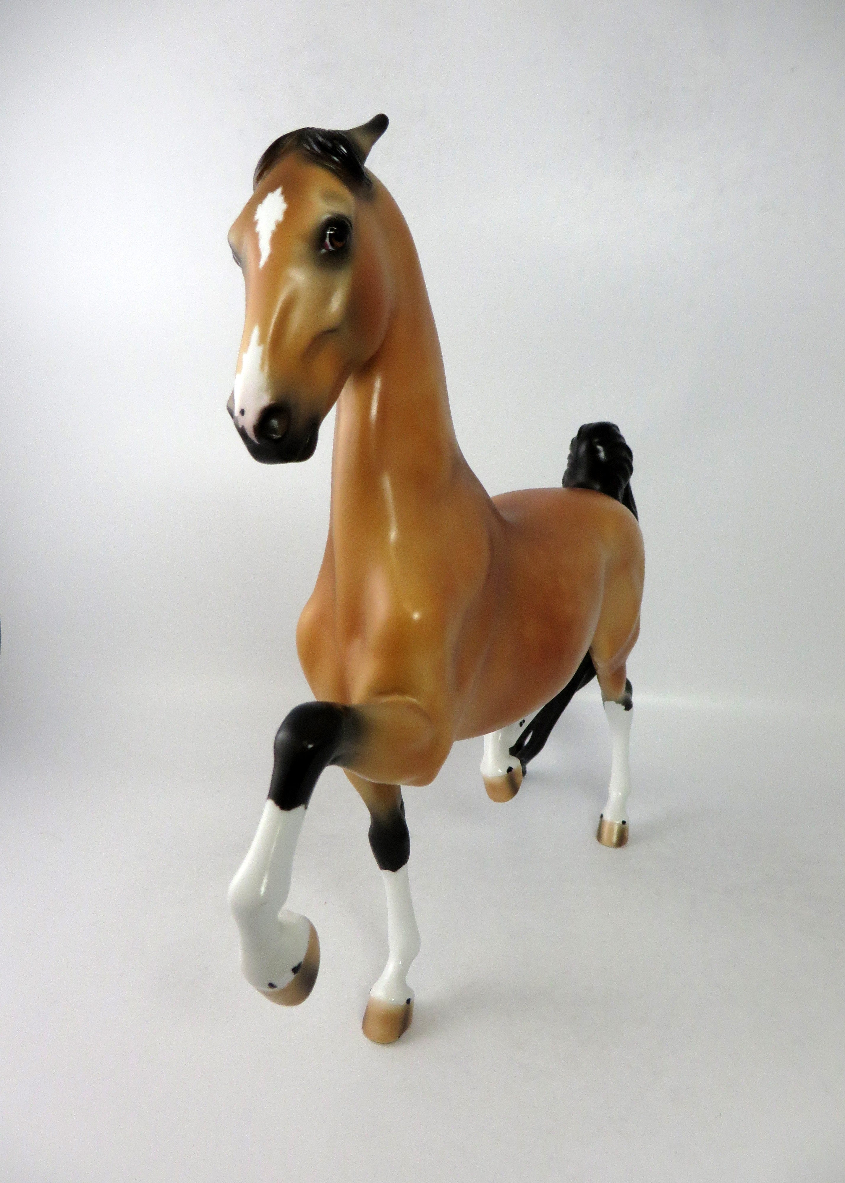 SEDONA-OOAK BUCKSKIN SADDLEBRED MODEL HORSE 6/19/18 - Stone Horses