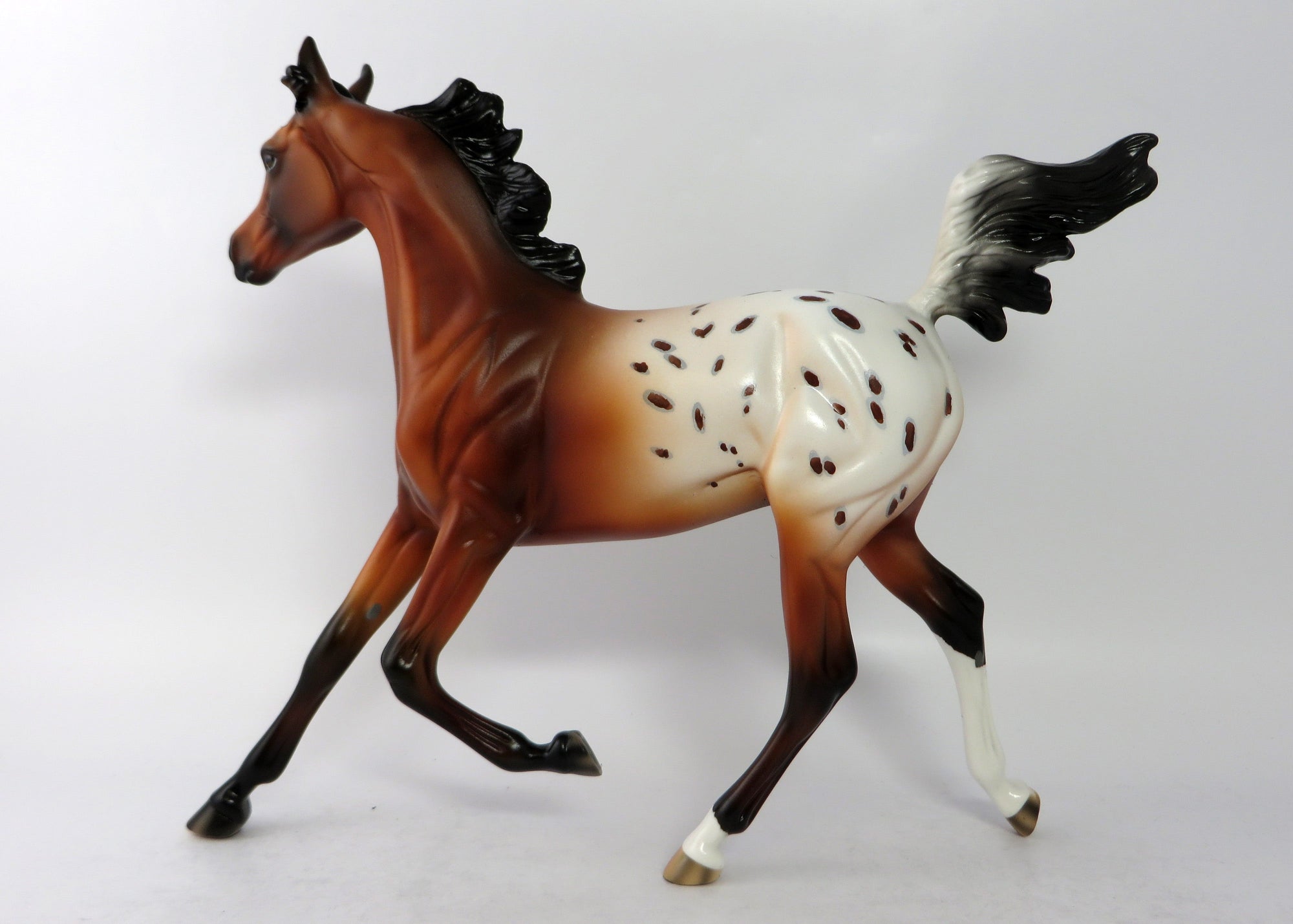 FUNNY STUFF OOAK BAY APPALOOSA YEARLING MODEL HORSE EQ 2018