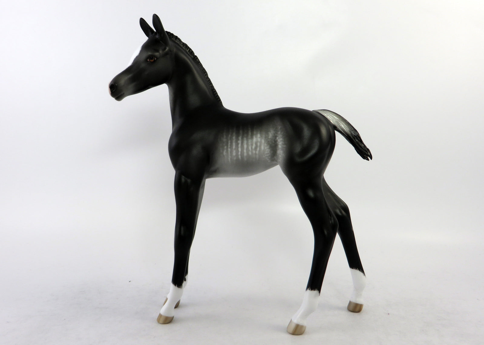 LIVONIA-OOAK RABICANO FOAL MODEL HORSE BY SHERYL LEISURE EQ 2018